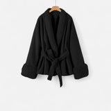 Legacy Sydney | Women’s Faux-Fur Coat – Ivy League Lace-Up Elegance