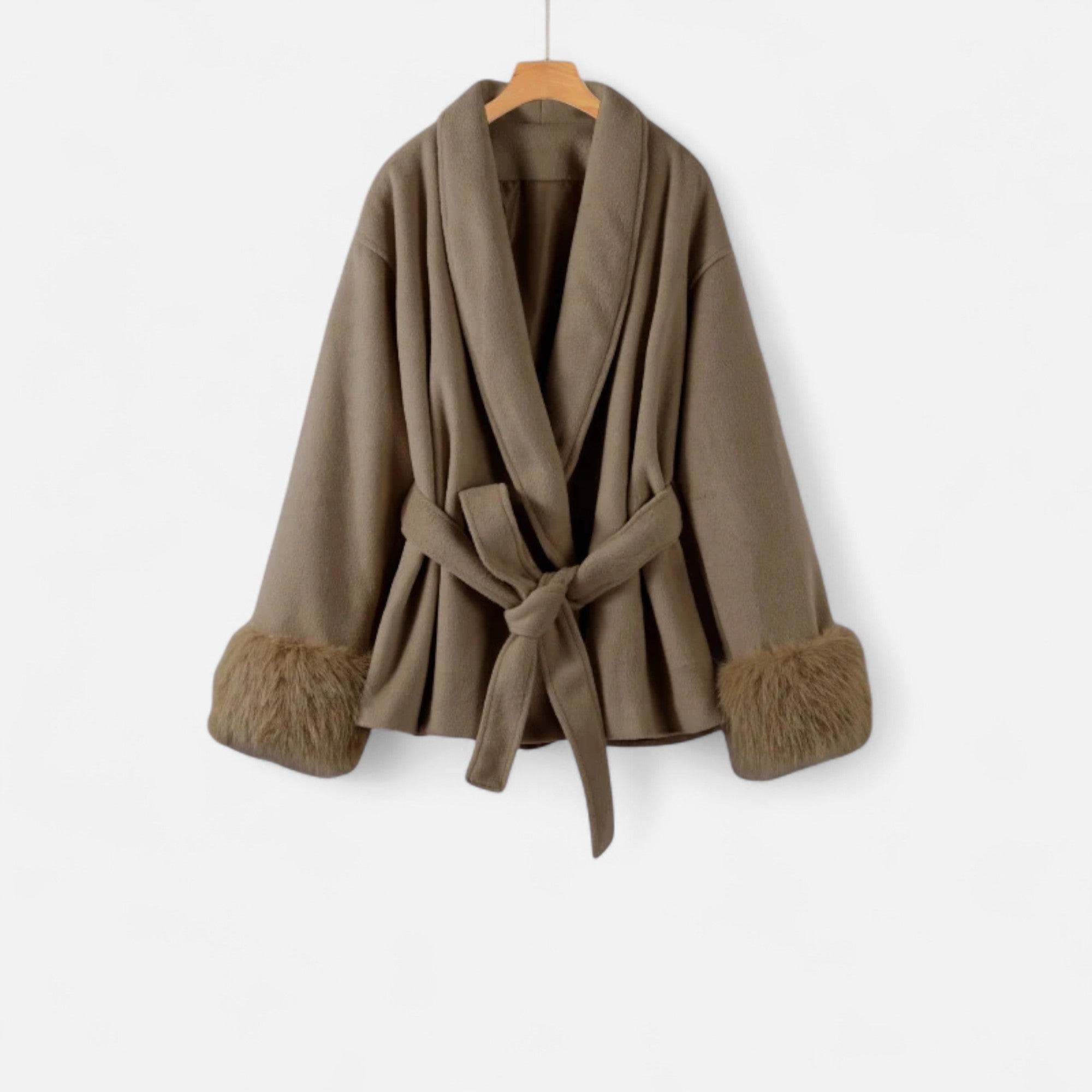 Legacy Sydney | Women’s Faux-Fur Coat – Ivy League Lace-Up Elegance