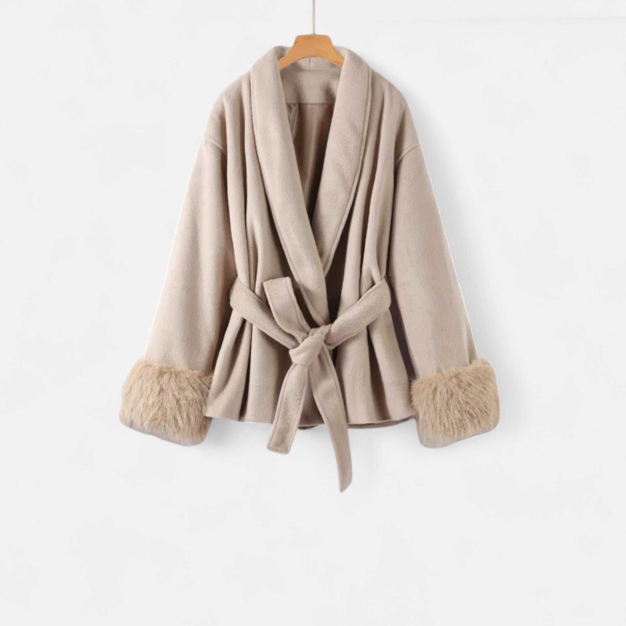 Legacy Sydney | Women’s Faux-Fur Coat – Ivy League Lace-Up Elegance