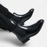 Legacy Sydney | Men’s Chelsea Boots in Polished Noir with Red Sole