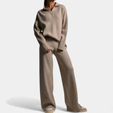 Legacy Sydney | Women’s Cashmere-Feel Polo Lounge Set with Elegant Knit Detail