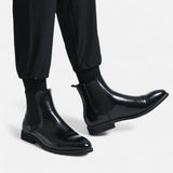 Legacy Sydney | Men’s Chelsea Boots in Polished Noir with Red Sole