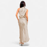 Legacy Sydney | Women’s Satin Sleeveless Long Dress – Fluid Drape, Timeless Elegance