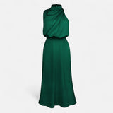 Legacy Sydney | Women’s Satin Sleeveless Long Dress – Fluid Drape, Timeless Elegance