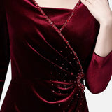 Legacy Sydney | Women’s Velvet Draped Wrap Dress