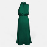 Legacy Sydney | Women’s Satin Sleeveless Long Dress – Fluid Drape, Timeless Elegance