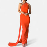 Legacy Sydney | Women’s Backless Scarf-Tie Evening Dress