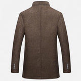 Legacy Sydney | Men’s Long Wool Overcoat with Vest Panel