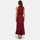 Legacy Sydney | Women’s Satin Sleeveless Long Dress – Fluid Drape, Timeless Elegance