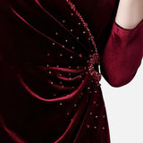 Legacy Sydney | Women’s Velvet Draped Wrap Dress