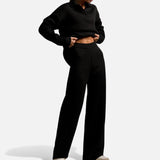 Legacy Sydney | Women’s Cashmere-Feel Polo Lounge Set with Elegant Knit Detail
