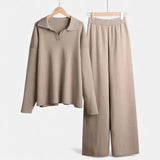 Legacy Sydney | Women’s Cashmere-Feel Polo Lounge Set with Elegant Knit Detail