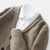 Legacy Sydney | Men’s Merino Wool Suit-Collar Cardigan