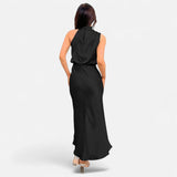Legacy Sydney | Women’s Satin Sleeveless Long Dress – Fluid Drape, Timeless Elegance