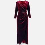 Legacy Sydney | Women’s Velvet Draped Wrap Dress
