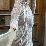 Livilla Long Lace Wedding Guest Maxi Dress