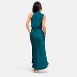 Legacy Sydney | Women’s Satin Sleeveless Long Dress – Fluid Drape, Timeless Elegance