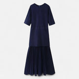 Legacy Sydney | Women’s Vintage Pleated Dress – Half Sleeve Autumn Elegance