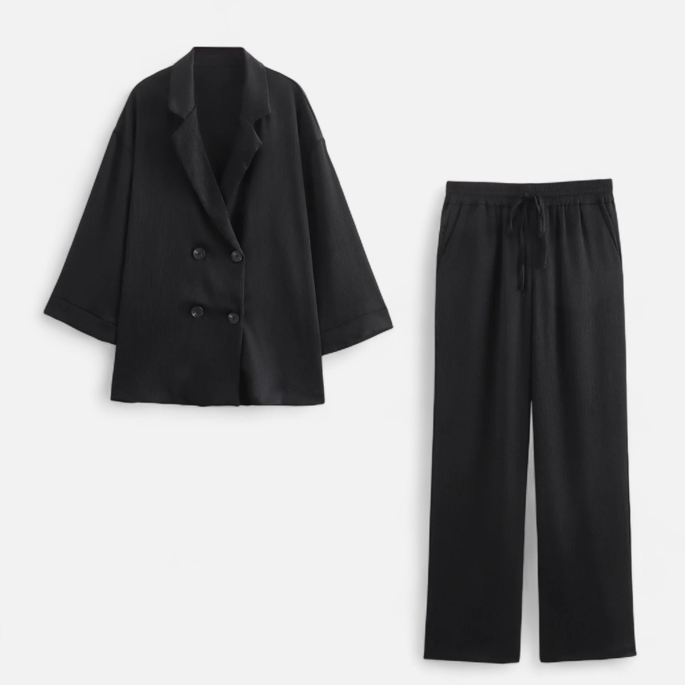 Legacy Sydney | Women’s Wrinkled Suit Jacket & Pants Set – Sculpted Autumn Elegance