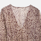 Legacy Sydney | Women’s Printed Midi Dress – V-Neck Autumn Elegance