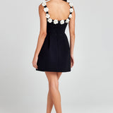 Floral Appliqué Summer Mini Dress