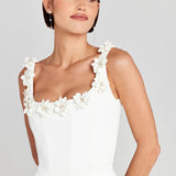 Floral Appliqué Summer Mini Dress