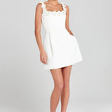 Floral Appliqué Summer Mini Dress