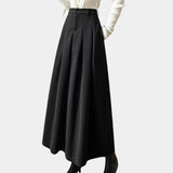 Women's Ankle-Length A-Line Stretch Wool Skirt