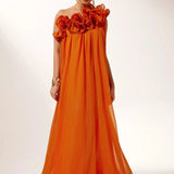 Formal Asymmetric One-Shoulder Floral Evening Gown