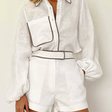 Legacy Sydney | Contrast Trim Cotton Linen Shorts Set