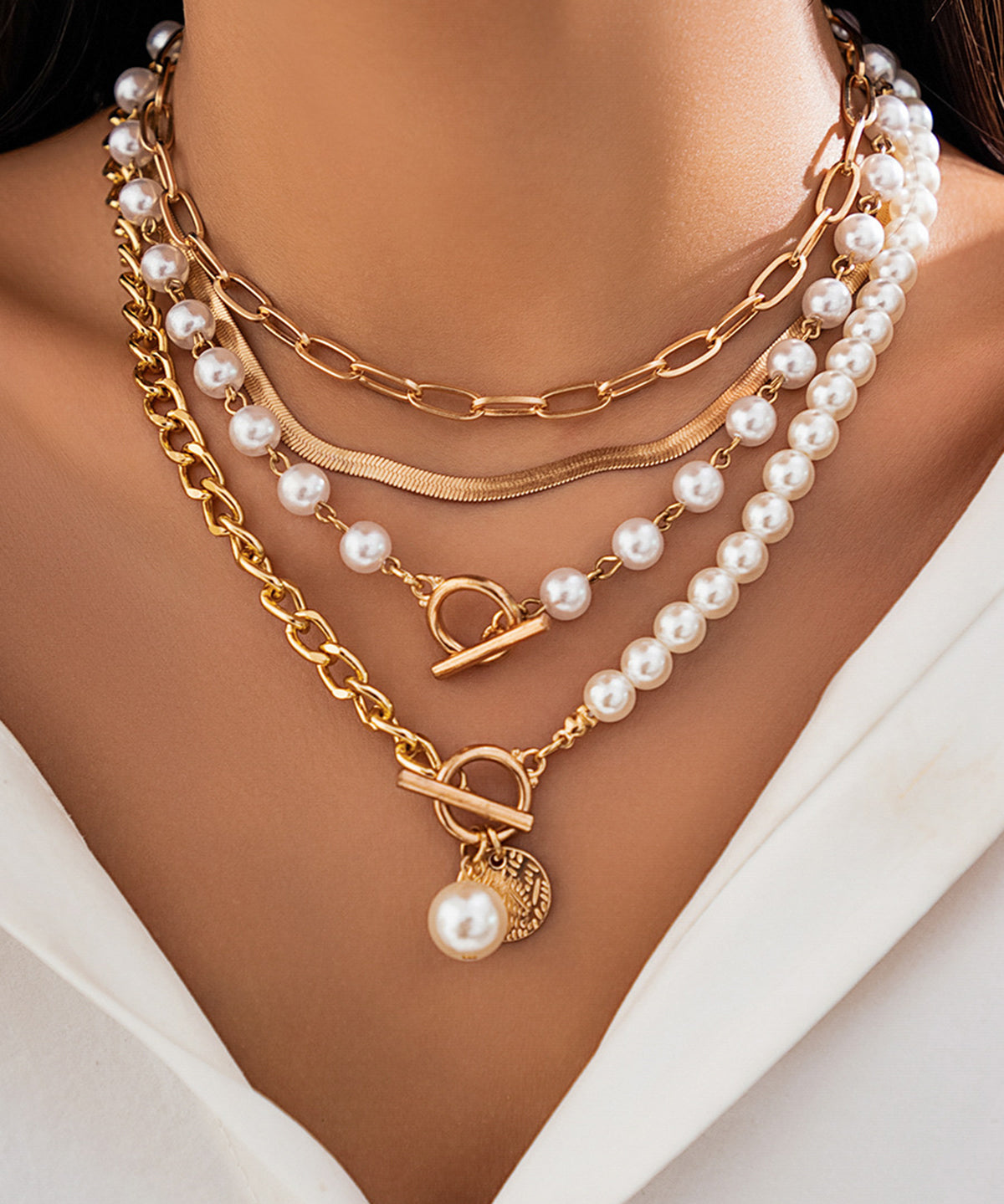 Legacy Sydney | Pearl Decor Chain Layered Necklace