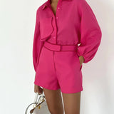 Legacy Sydney | Contrast Trim Cotton Linen Shorts Set