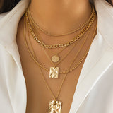 Legacy Sydney | Textured Pendant Layered Gold Necklace