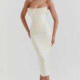Bella Strapless Wedding Guest Maxi Dress