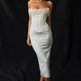 Bella Strapless Wedding Guest Maxi Dress
