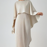 Pleated Batwing Sleeve Wedding Guest Maxi Dress