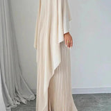 Pleated Batwing Sleeve Wedding Guest Maxi Dress
