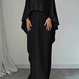 Pleated Batwing Sleeve Wedding Guest Maxi Dress