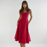 Catherine Corset Cute Party Midi Dress