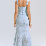Lace Corset Wedding Guest Maxi Dress