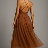 Corset Chiffon Midi Gown