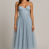 Corset Chiffon Midi Gown