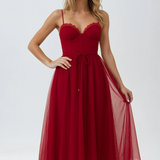 Corset Chiffon Midi Gown