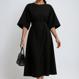 Crew Neck Midi Work Dress