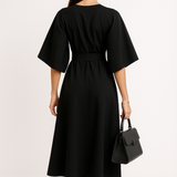 Crew Neck Midi Work Dress