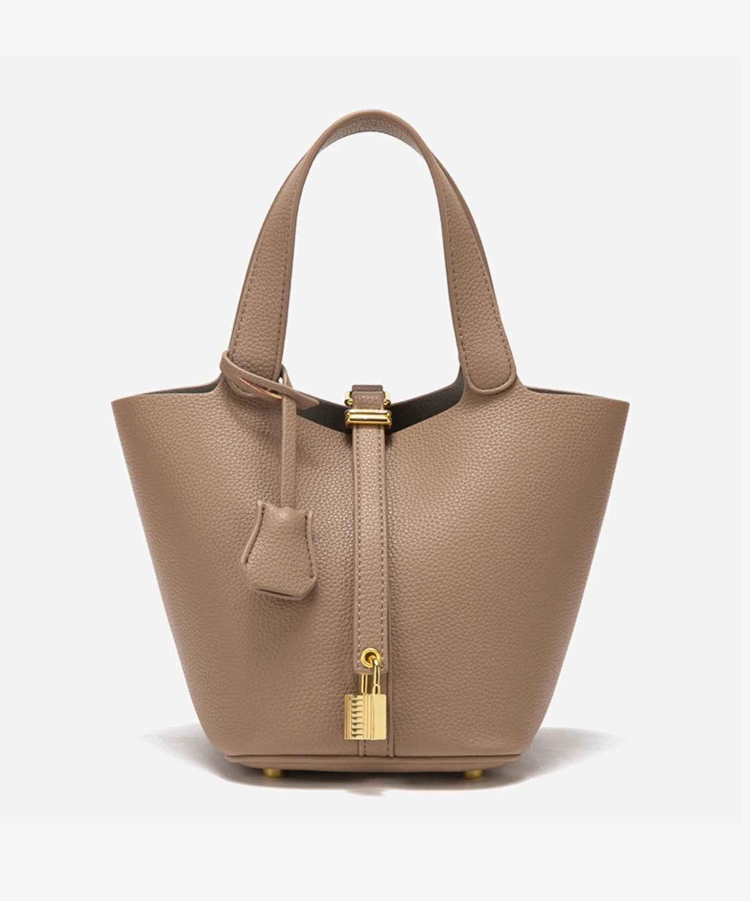 Legacy Sydney | Luxe Taupe Leather Bucket Bag