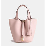 Legacy Sydney | Luxe Taupe Leather Bucket Bag