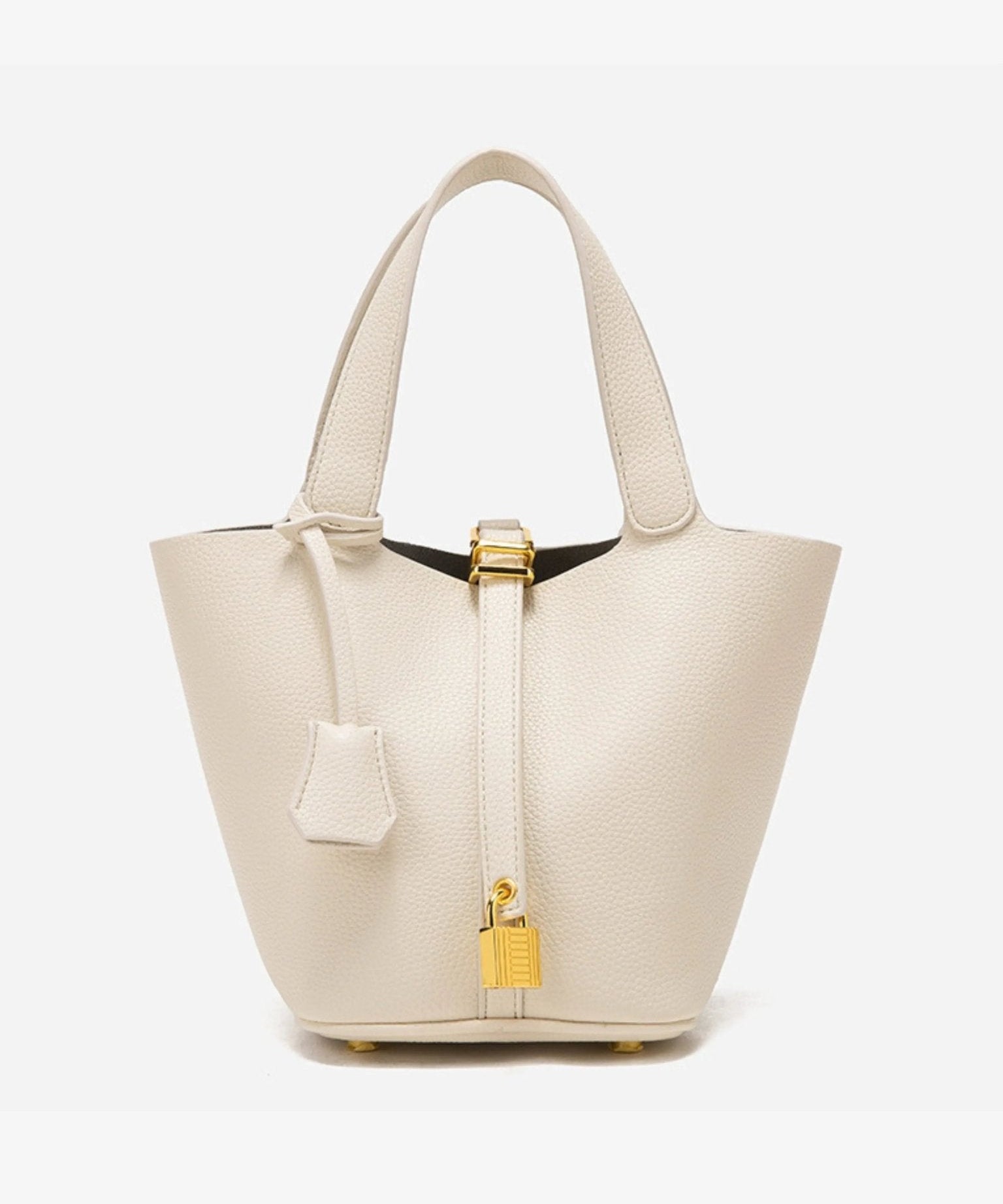 Legacy Sydney | Luxe Taupe Leather Bucket Bag