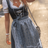 Women's Elegant Dirndl Dress Set With Apron And Blouse