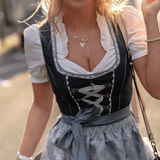 Women's Elegant Dirndl Dress Set With Apron And Blouse